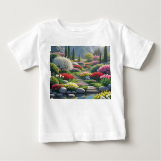 Peaceful Beginnings – Serene Mountain Garden Baby T-Shirt
