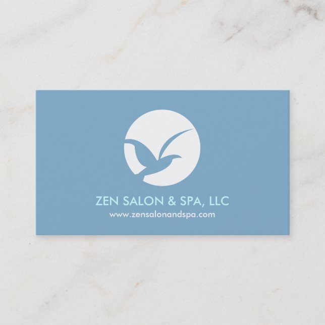 Peaceful Bird Logo Salon/Spa Business Card (Front)