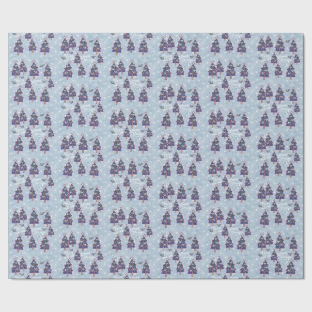 Peaceful Birds and Trees Wrapping Paper (Seam)