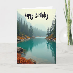 Peaceful Birthday Lake Reflection Card