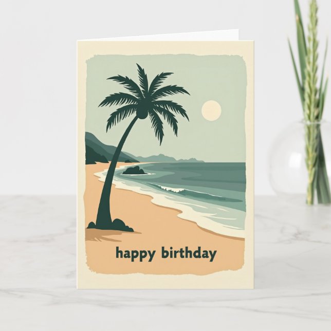 Peaceful Birthday Palm Beach Card (Front)