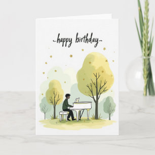 Peaceful Birthday Piano Card
