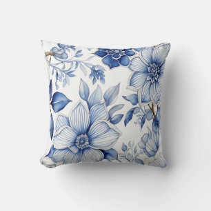 Peaceful Blooms: Soothing Abstract Floral Art Cushion
