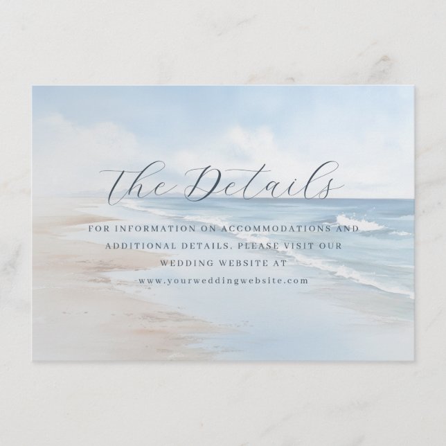 Peaceful Blue Beach Waves Enclosure Card (Front)
