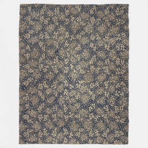 Peaceful Blue & Cream Batik Fleece Blanket