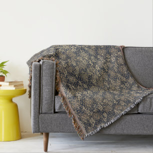 Peaceful Blue & Cream Batik Throw Blanket