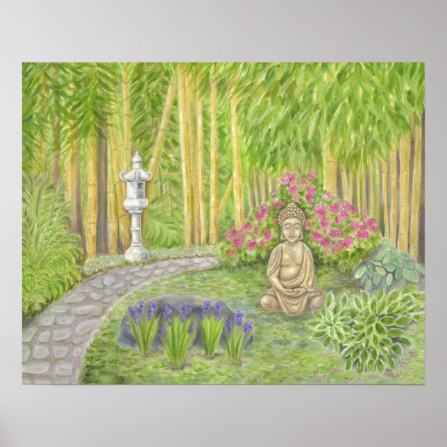 Peaceful Buddha Garden art print (Front)