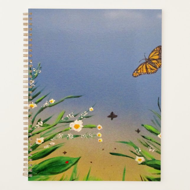Peaceful Butterfly Sky Sunset Nature Aesthetic Planner (Front)
