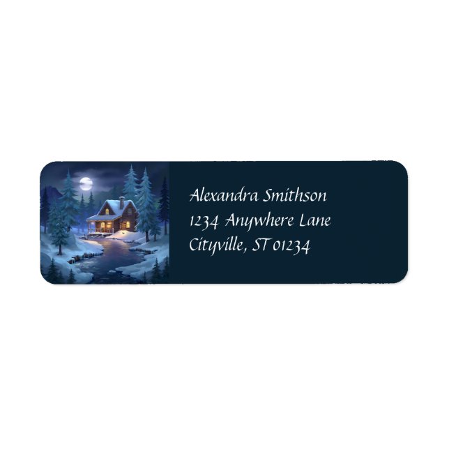 Peaceful Cabin in Winter Forest (Front)