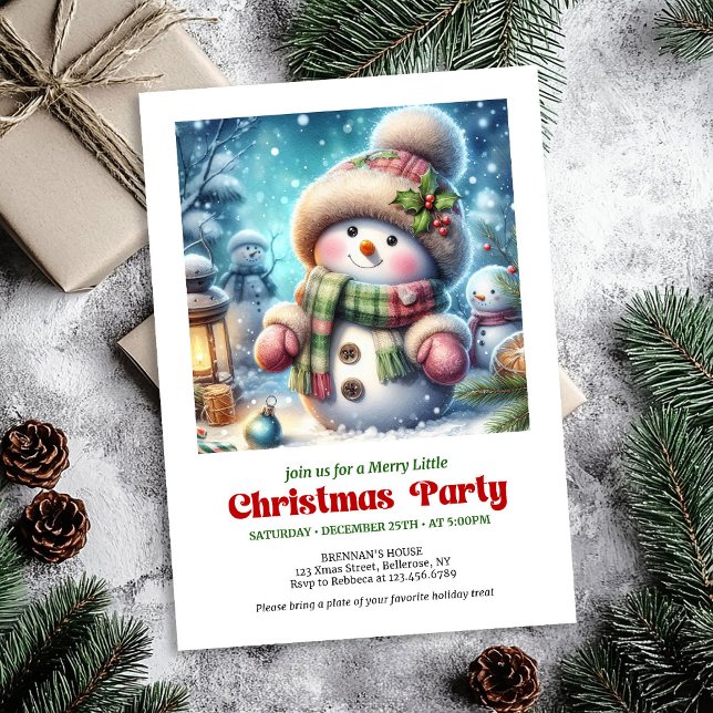Peaceful cartoon snowman invite holiday printable (Peaceful cartoon snowman invite holiday joy printable)