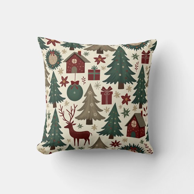 Peaceful Christmas pillow cushion (Front)