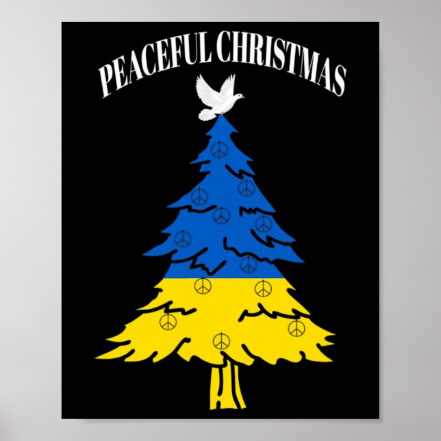 Peaceful Christmas Tree Peace Ukraine  Poster (Front)