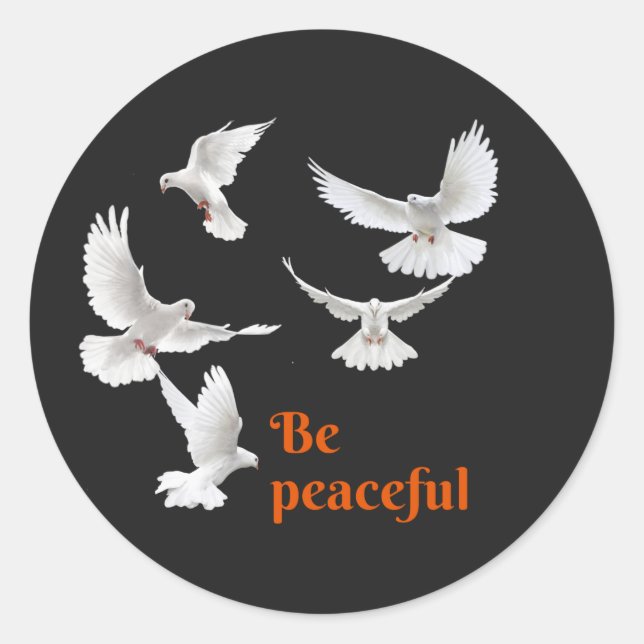 Peaceful   classic round sticker (Front)