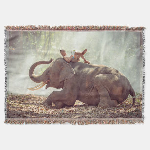 Peaceful Companionship in the Wild Throw Blanket