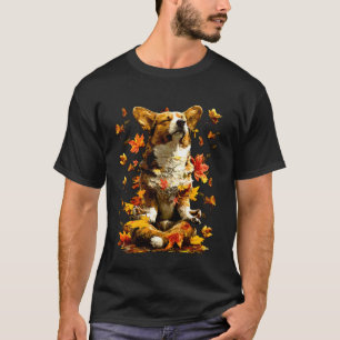 Peaceful Corgi Dog Fall Leaves Meditating Animal A T-Shirt