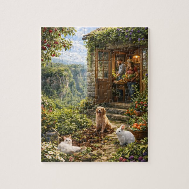 Peaceful Countryside Garden Life Jigsaw Puzzle (Vertical)