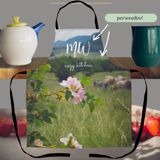 Peaceful countryside landscape with wild roses  apron (Creator Uploaded)