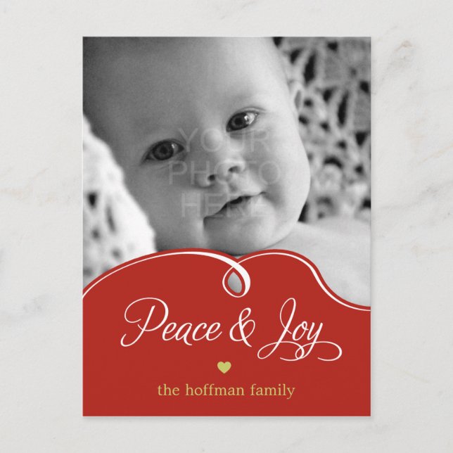 Peaceful Curves Christmas Holiday Photo Card  Post (Front)