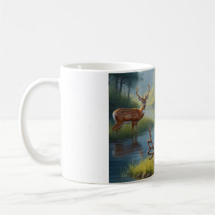 Peaceful Deer by Lake Mug - Wildlife Nature Forest