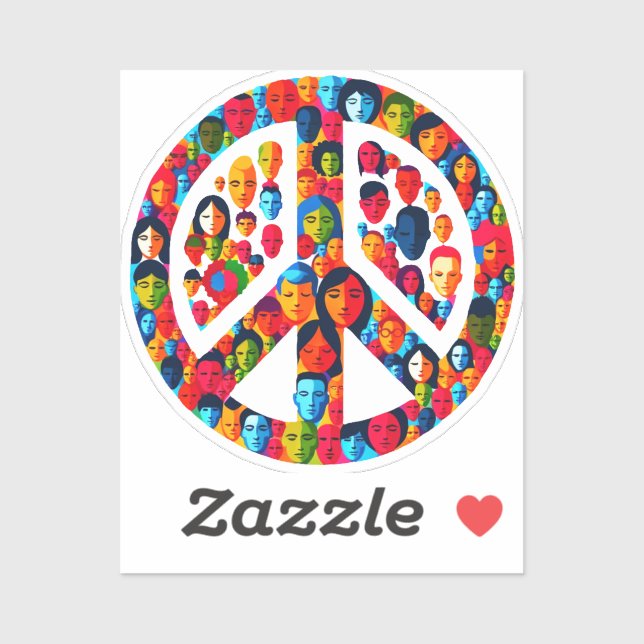 Peaceful Diversity Global Unity Peace Sign Design (Sheet)