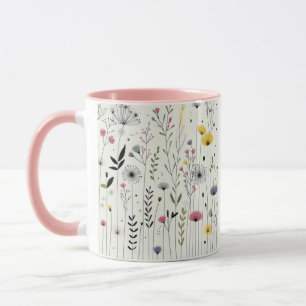 Peaceful Dove Art Mug, Floral Bird Design, Coffee Mug