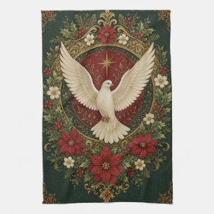Peaceful Dove Holiday Tea Towel