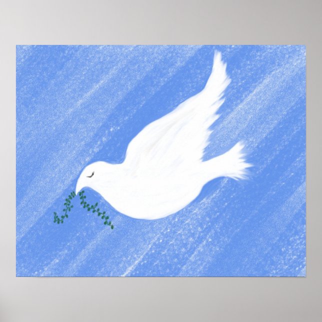 Peaceful Dove Illustration Poster (Front)