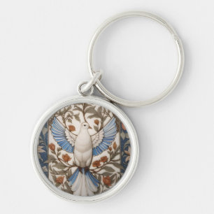 Peaceful Dove William Morris Inspired Floral Key Ring