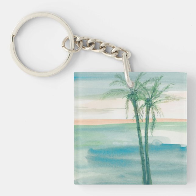 Peaceful Dusk Tropical Key Ring (Front)