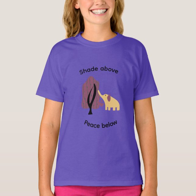 Peaceful Elephant Under Tree T-Shirt (Front)