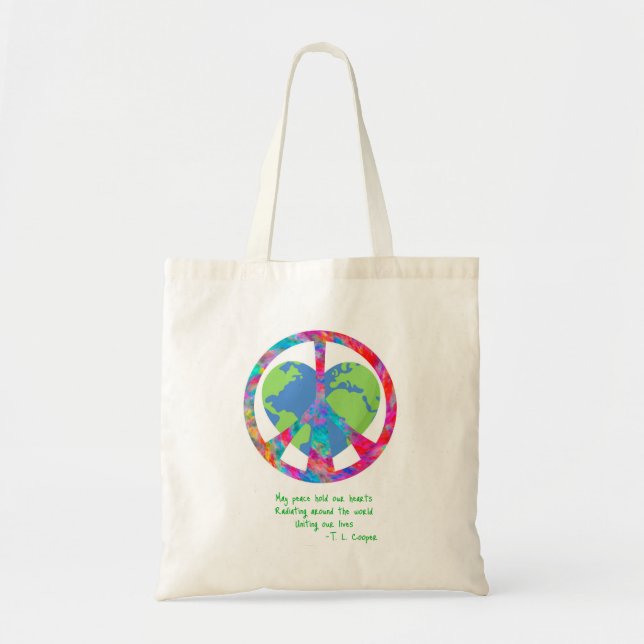 Peaceful Embrace Earth Tote Bag (Front)