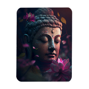Peaceful Face of Buddha   Art Poster Magnet