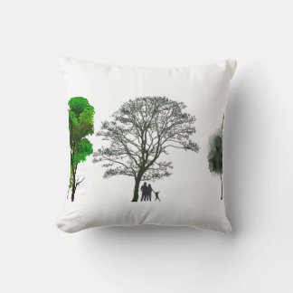 peaceful family silhouette art cushion
