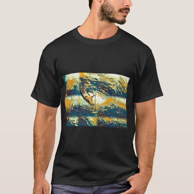 Peaceful fisher man down the river T-Shirt (Front)