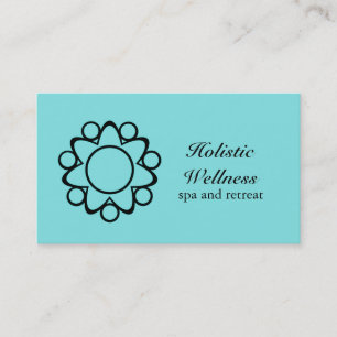 Peaceful Flower Business Card, Turquoise Card