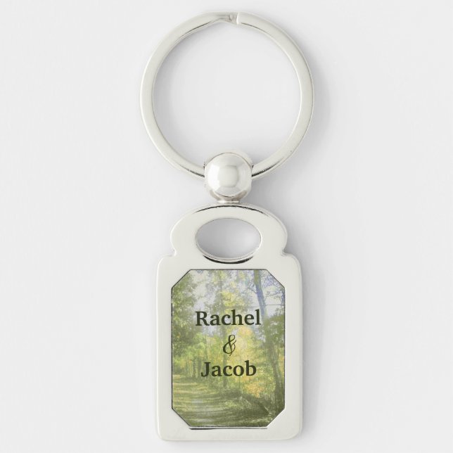 Peaceful Forest Couple in Love Key Ring (Front)