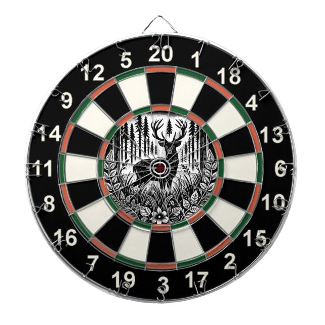 Peaceful Forest Deer Target Design Dartboard (Front)