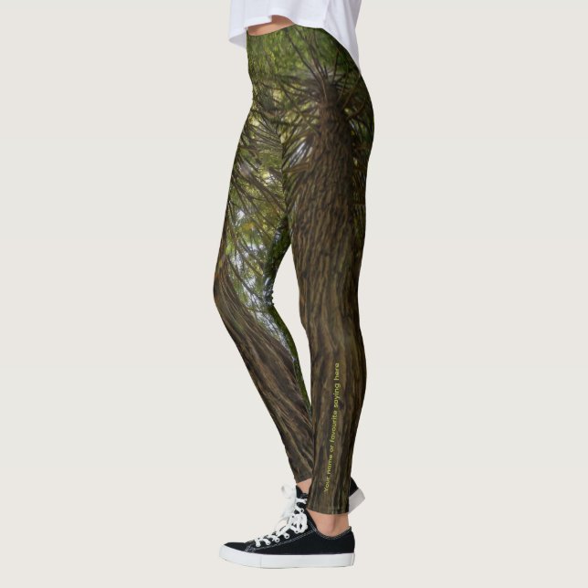 Peaceful Forest With Golden Light Photo Legging (Left)