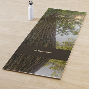 Peaceful Forest With Golden Light Photo Yoga Mat