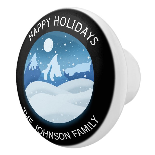 Peaceful Frosted Landscape Custom Ceramic Knob (Right)