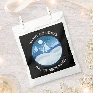 Peaceful Frosted Landscape Custom Favour Bags
