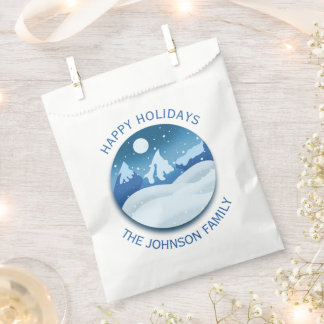 Peaceful Frosted Landscape Custom Favour Bags