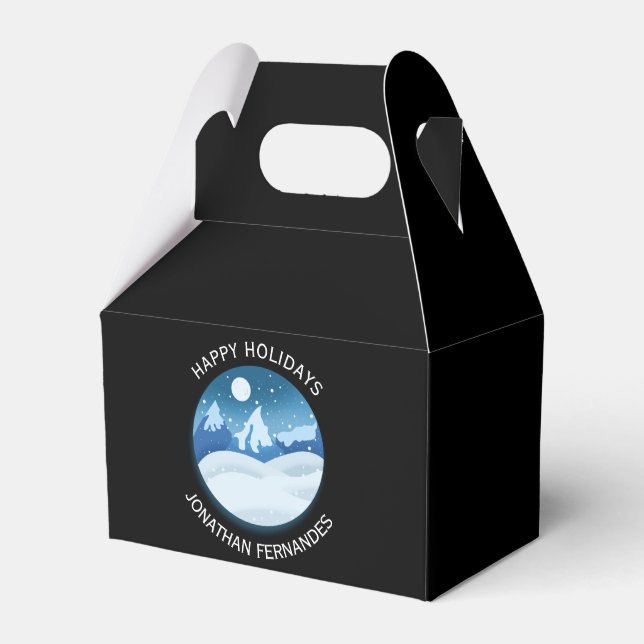 Peaceful Frosted Landscape Custom Favour Box (Front Side)