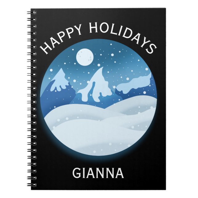 Peaceful Frosted Landscape Custom Notebook (Front)