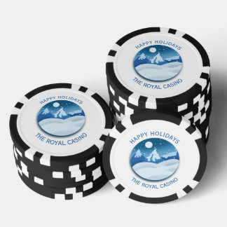 Peaceful Frosted Landscape Custom Poker Chips