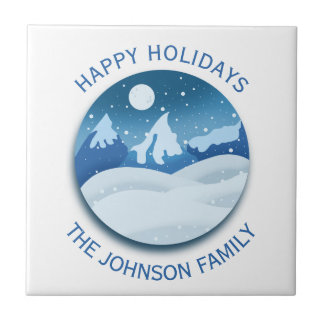Peaceful Frosted Landscape Custom Tile