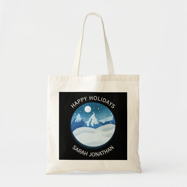 Peaceful Frosted Landscape Custom Tote Bag (Front)