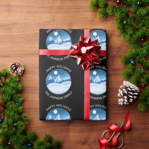 Peaceful Frosted Landscape Custom Wrapping Paper