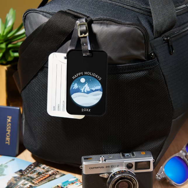 Peaceful Frosted Landscape  Luggage Tag (Front & Back)