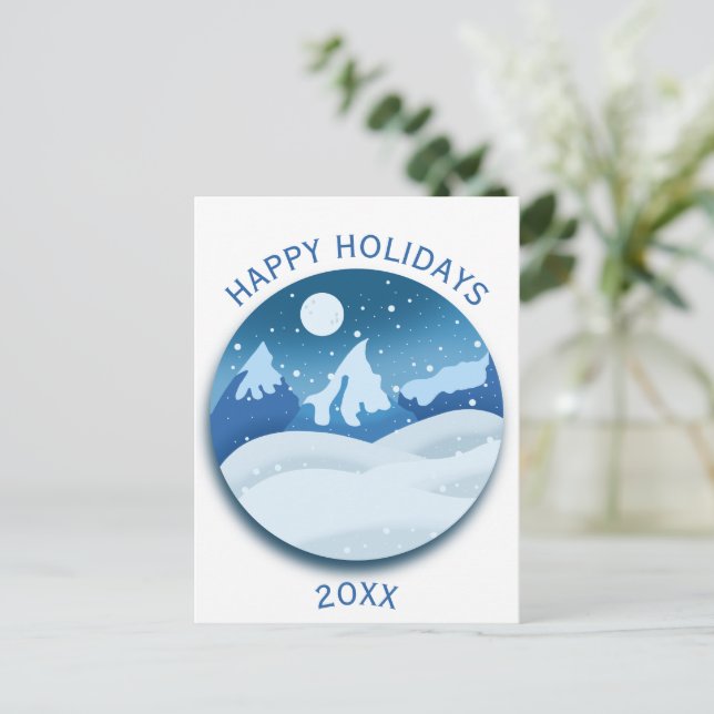 Peaceful Frosted Landscape  Postcard (Standing Front)